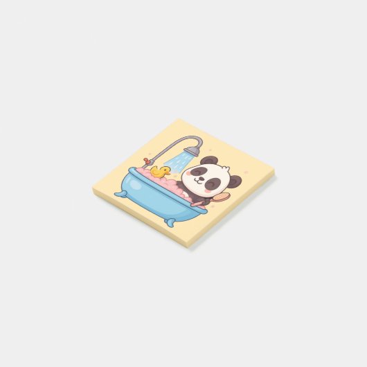 Schattige Panda Bathtime Notitieboek Post-it® Notes (Schuin)