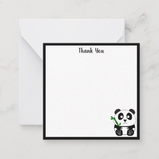 Schattige Panda Bedankt Notitiekaartje (Voorkant)