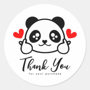 Schattige Panda Bedankt voor uw aankoop Ronde Sticker