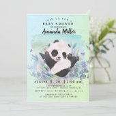 Schattige Panda Beer Baby shower Uitnodiging (Staand voorkant)
