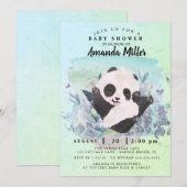 Schattige Panda Beer Baby shower Uitnodiging (Voorkant / Achterkant)