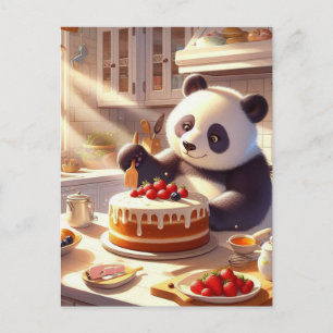 Schattige Panda Beer Baking Cake Briefkaart