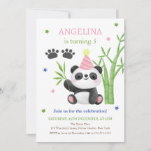 Schattige Panda Beer Bamboe Verjaardag