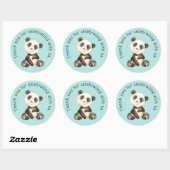 Schattige Panda Beer dank u Ronde Sticker (Vel)
