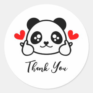 Schattige Panda Beer dank u Ronde Sticker