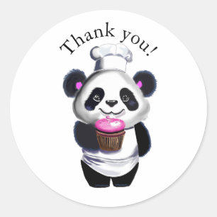 Schattige Panda Beer Dank u Sticker