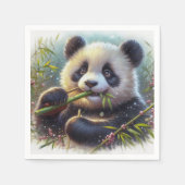 Schattige panda beer die bamboe eet servet (Voorkant)