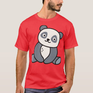 Schattige Panda Beer Doodle Tekening T-shirt