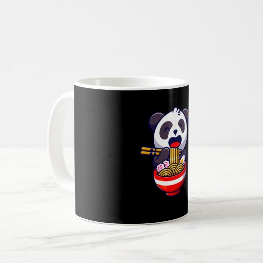 Schattige panda Beer eet ramen noedelsoep Koffiemok (Voorkant links)
