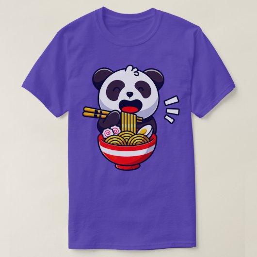 Schattige panda Beer eet ramen noedelsoep T-shirt (Design voorkant)