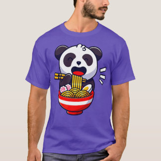 Schattige panda Beer eet ramen noedelsoep T-shirt