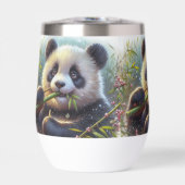 Schattige Panda Beer Eten Bamboe (Voorkant)