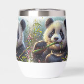 Schattige Panda Beer Eten Bamboe (Achterkant)