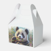 Schattige Panda Beer Eten Bamboe Bedankdoosjes (Achterkant)