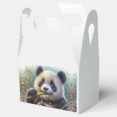 Schattige Panda Beer Eten Bamboe Bedankdoosjes (Geopend)