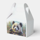 Schattige Panda Beer Eten Bamboe Bedankdoosjes (Voorkant Zijde)