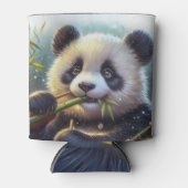 Schattige Panda Beer Eten Bamboe Blikjeskoeler (Voorkant)
