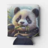 Schattige Panda Beer Eten Bamboe Blikjeskoeler (Achterkant)