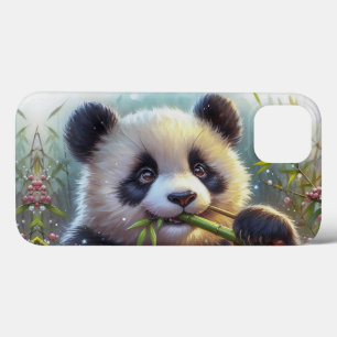Schattige Panda Beer Eten Bamboe Case-Mate iPhone Case