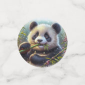 Schattige Panda Beer Eten Bamboe Confetti (Kleine voorkant)