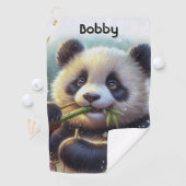 Schattige Panda Beer Eten Bamboe Golfhanddoek (Insitu)