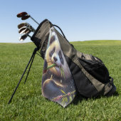 Schattige Panda Beer Eten Bamboe Golfhanddoek (Groen)