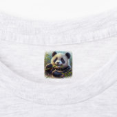 Schattige Panda Beer Eten Bamboe Labels (Aangebracht)