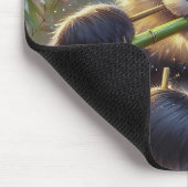 Schattige Panda Beer Eten Bamboe Muismat (Hoek)