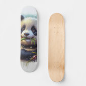 Schattige Panda Beer Eten Bamboe Persoonlijk Skateboard (Voorkant)