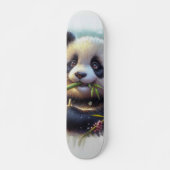 Schattige Panda Beer Eten Bamboe Persoonlijk Skateboard (Voorkant)