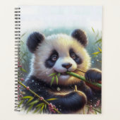 Schattige Panda Beer Eten Bamboe Planner (Voorkant)