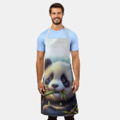 Schattige Panda Beer Eten Bamboe Schort (Gedragen)