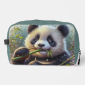 Schattige Panda Beer Eten Bamboe Toilettasje (Voorkant)