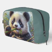 Schattige Panda Beer Eten Bamboe Toilettasje (Rechterhoek)
