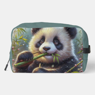 Schattige Panda Beer Eten Bamboe Toilettasje