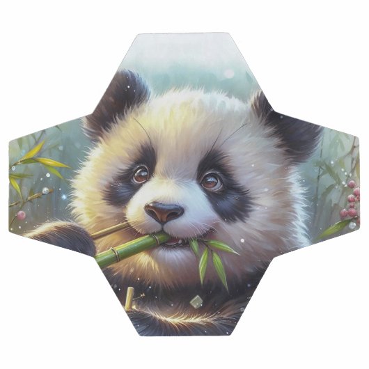 Schattige Panda Beer Eten Bamboe Voetbal (Enkel)