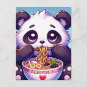 Schattige Panda Beer Eten Noodles Briefkaart (Voorkant)