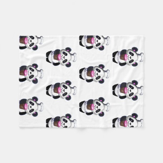 Schattige Panda Beer Fleece Deken (Voorkant (Horizontaal))