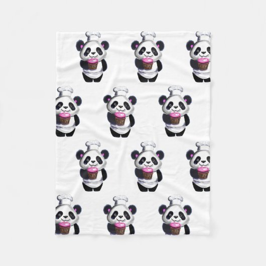 Schattige Panda Beer Fleece Deken (Voorkant)