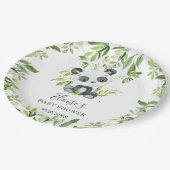 Schattige Panda Beer groen Baby shower Verjaardag Papieren Bordje (Gekanteld)