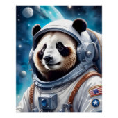 Schattige Panda Beer in Astronautenpak in de ruimt Perfect Poster (Voorkant)