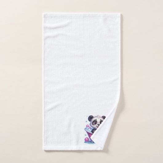 Schattige Panda Beer in een bubbelbad Bad Handdoek (Handdoek)