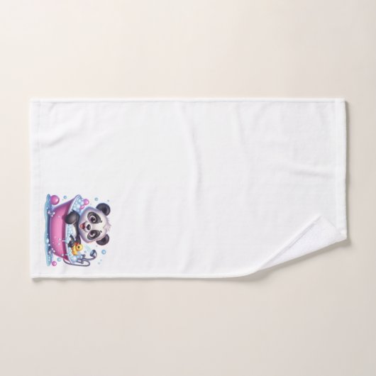Schattige Panda Beer in een bubbelbad Bad Handdoek (Handdoek)