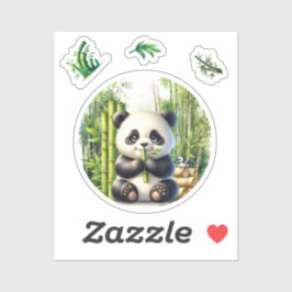 Schattige Panda Beer in het bamboebos Sticker