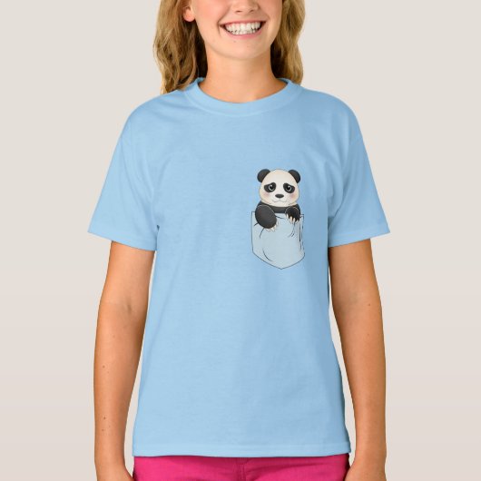 Schattige Panda Beer In pocket T-shirt (Voorkant)