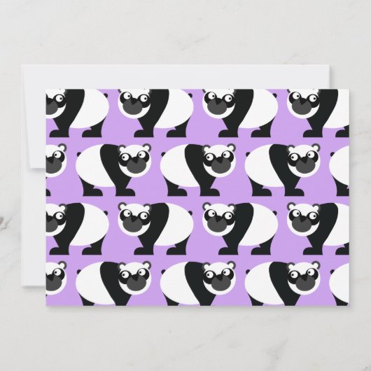 Schattige Panda Beer Kinder 1e Verjaardagsfeestuit Kaart (Achterkant)