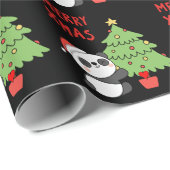 Schattige panda Beer met kerstboom Cadeaupapier (Rol Hoek)