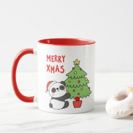 Schattige panda Beer met kerstboom Mok
