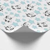 Schattige Panda Beer onder de sterren | BABY Cadeaupapier (Hoek)