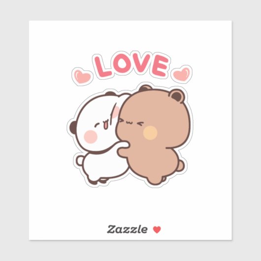 Schattige Panda beer paar, bubu en dudu knuffels l Sticker (Vel)